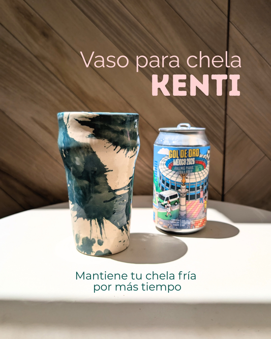 Vaso para cerveza Kenti + Cerveza Gol de oro Falling Piano Brew