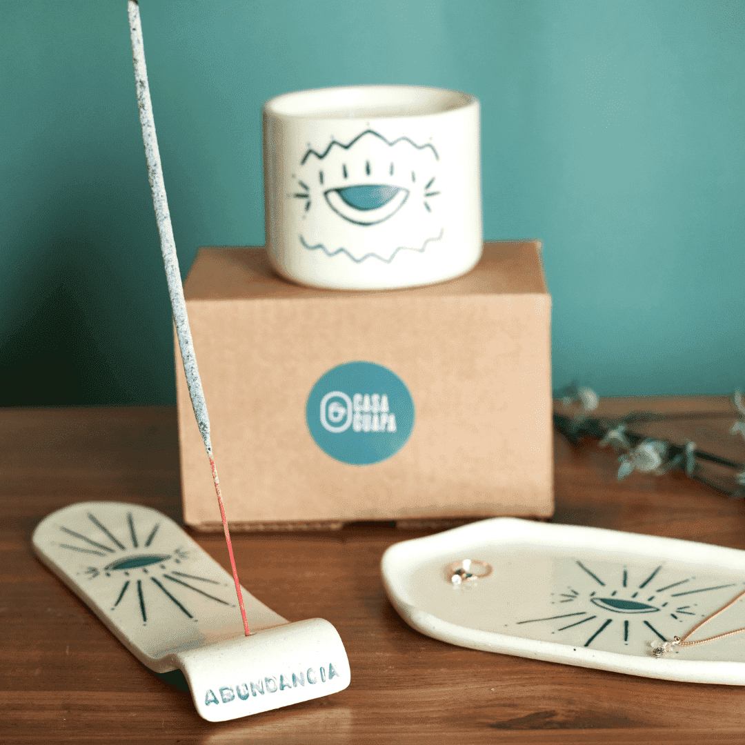 UNIVERSE KIT: Mel incense holder + Rosalía candle + Amelia guardian plate